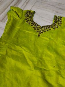 Chandheri Cotton New Green Kurti