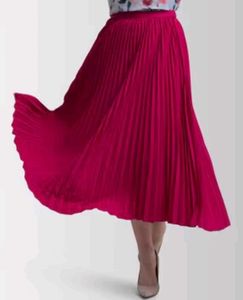 STYLESTONE Women Solid Pleated Pink Skirt