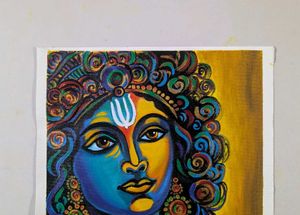 Abstract Krishna Art Painting on Canvas sheet