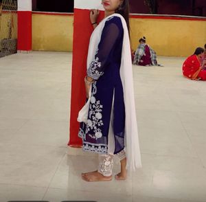 Elegant Blue Embroidered Kurta Set