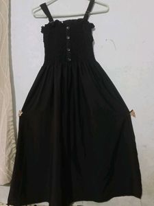 Tie-Front Black Dress With Cute White Jacket