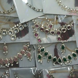 Colorful Kundan Necklace & Earring Sets