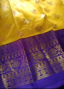 New With Tag Mysore Silk Foil Print Saree