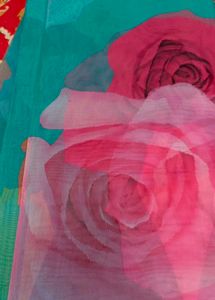 Floral Print Organza Saree