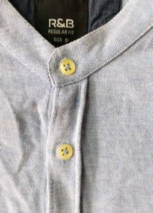 Mandarin Collar Shirt Full Sleeves Blue