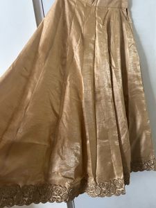 Elegant Gold Embroidered Skirt