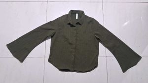 Olive Green Long Sleeve Blouse