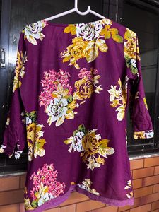 Beautiful Maroon Top With Handwork In Front
