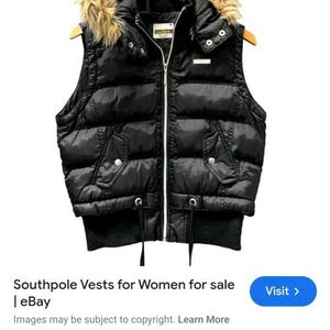 Vintage Women Black Trim Southpole Puffer Vest