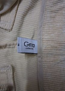 Beige Corduroy Ribbed Pants