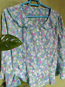 Korean Style Floral Top