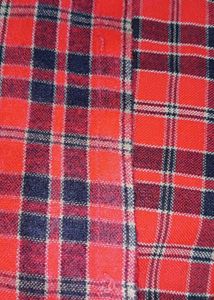 Red &amp; Black Checked Tie-up Shirt (Woman)