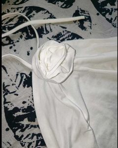 Elegant White Halter Dress