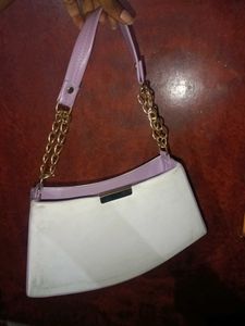 White &amp; Lavender Shoulder &amp; Sling Bag With strap
