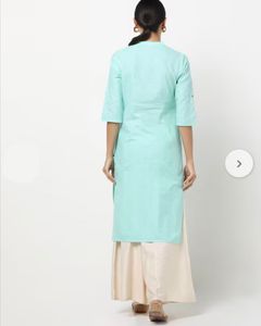 Aurelia Kurta Green Plain Office