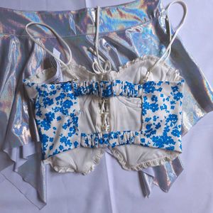 Y2k Vintage Blue Pinteresty Summer Bershka Corset