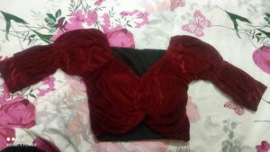 Maroon Velvet Blouse