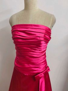 Hot Pink Strapless Cocktail Dress