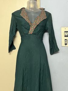 Designer High Elegant Green Maxi Dress