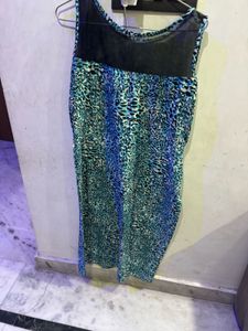 Blue Animal Print Kurti