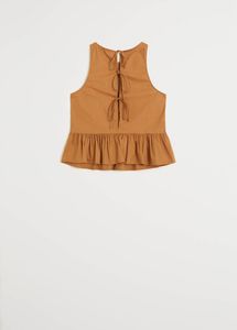 Mango Sleeveless Peplum Blouse Classic Round Neck