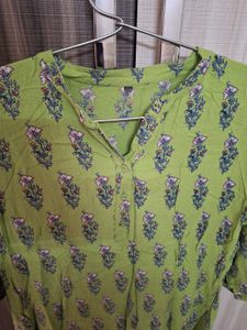Green Printed Kurta