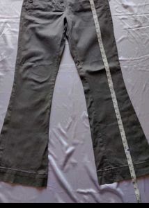 Grey Bell Bottom Pant For Women