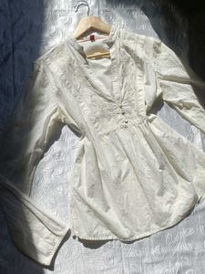 Y2K Ivory Embroidered Tunic 🤍