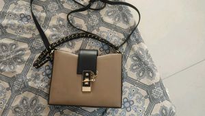 Tan & Black Crossbody Bag