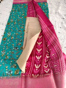Beautiful Combination Saree With Tag(Unused)