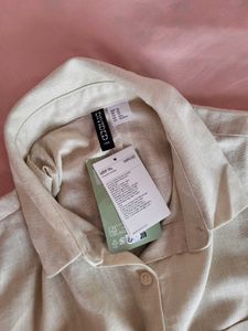 H&amp;M Linen Blend Oversized Shirt NEW/ XS