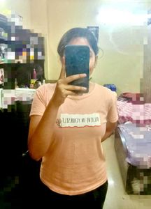 Casual Nude Colored, Women Cotton T-shirt - Zudi