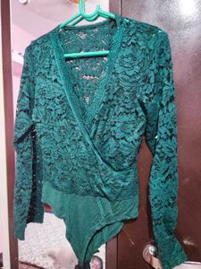 Green Lace Bodysuit