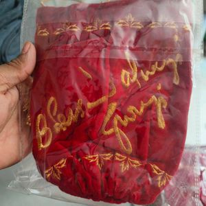 Red &amp; Gold Velvet Bride Chura Cover