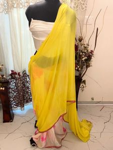 Yellow tiedye saree(blouse not included)
