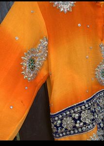 Orange Embellished Kurta Set