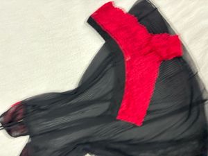Red &amp; Black Babydoll Set