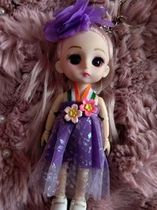 Purple Dress Doll Keychain