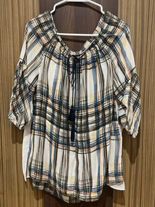 Plaid Off-Shoulder Top