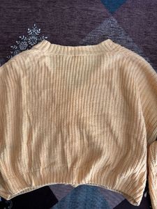 Cute Yellow Knit Cardigan