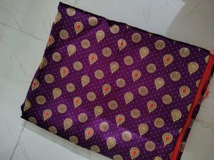 Purple Saree With Red Border