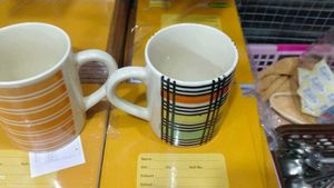 Striped Ceramic Mug Set combo