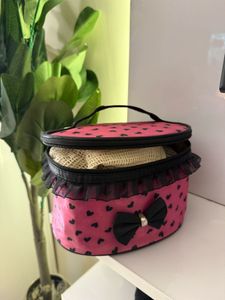 Pink Heart Print Multipurpose Bag
