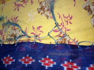 Blue Silk Saree With Attached Unsteched Blouse
