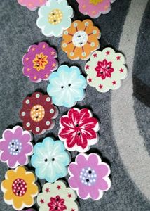 Combo Of Cute Wooden Buttons &amp; Pearl