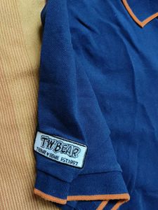 Teenie Weenie Women Blue Teddy Logo Polo T-shirt