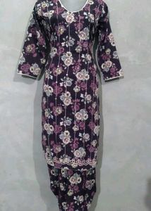 Purple Cotton Salwar Suit