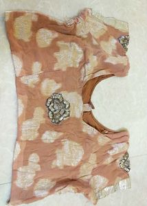 Vintage Peach &amp; Silver Skirt