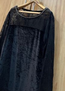 Black Velvet and Lace Top
