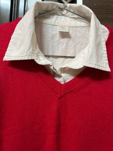 Red V-Neck Sweater